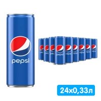 Pepsi-Cola / Пепси Кола импорт 0.33 литра, ж/б, 24 шт.в уп.
