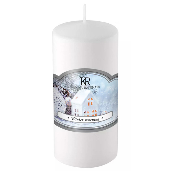 Свеча-столбик Kukina Raffinata Новогодние мотивы Арома парафин 5x10 см, в ассортименте