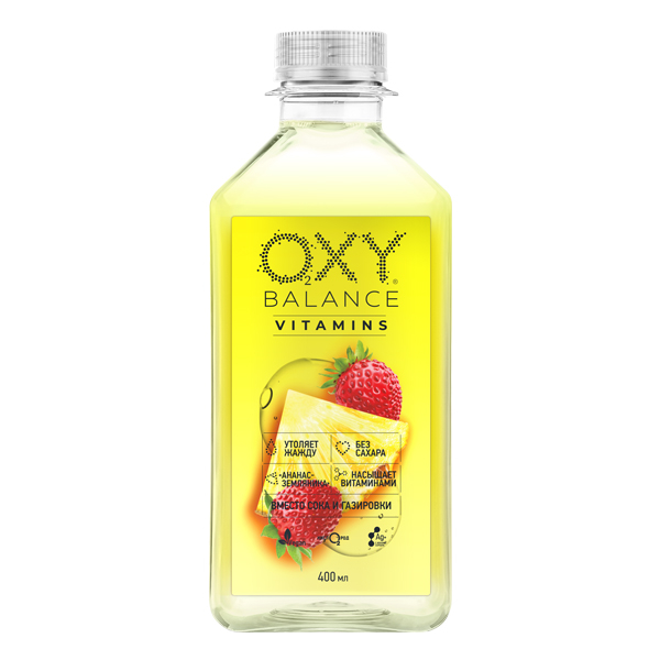 Oxy Balance ананас, земляника 0.4 литра, пэт, 9 шт. в уп.
