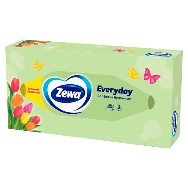 Косметические салфетки Zewa everyday 2-х сл.(100шт)