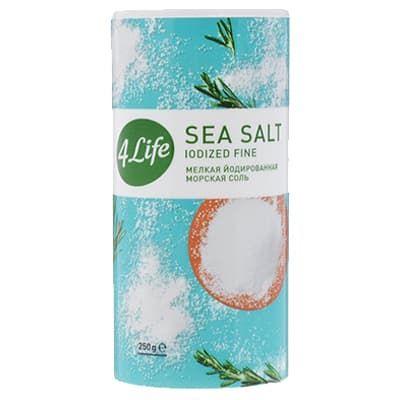 Соль 4Life морская мелкая в солонке 250 гр
