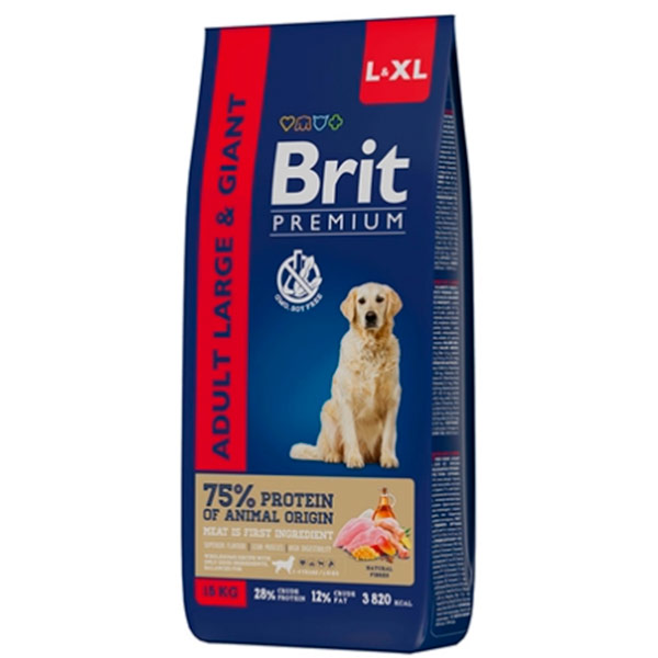 Сухой корм Brit для взрослых собак крупных пород 15 кг