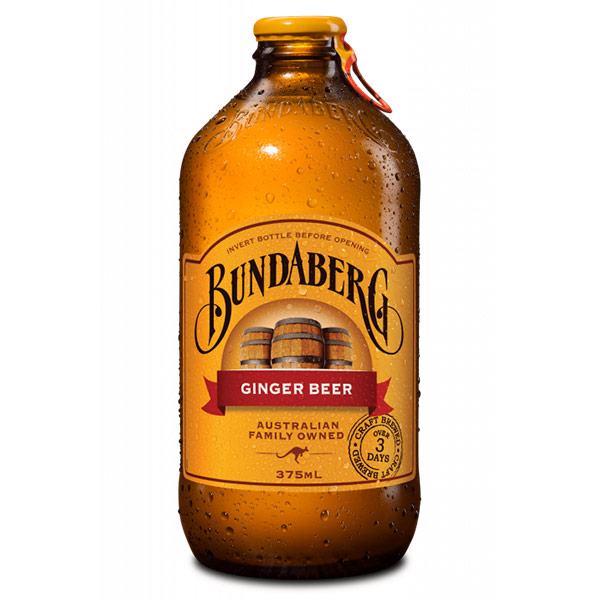 Лимонад Bundaberg Ginger Beer имбирный 0.375 литра, газ, стекло, 12 шт. в уп.