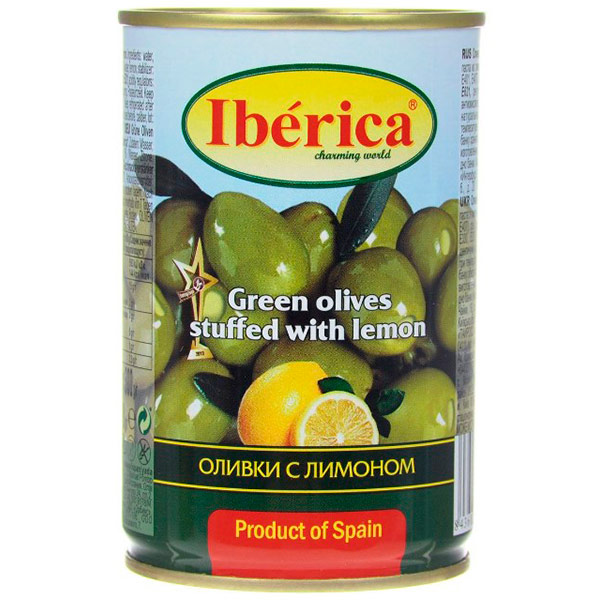Оливки Iberica с лимоном 300 гр