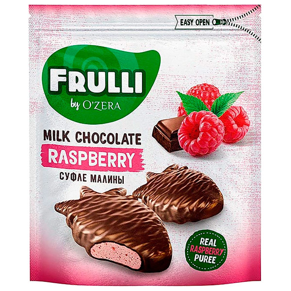 Конфеты OZera Frulli суфле малины в шоколаде 125 гр