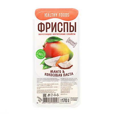Снэки Healthy Foods Фриспы сублимированное манго и кокосовая паста 38 гр