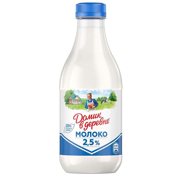 Молоко Домик в деревне 2,5% БЗМЖ 0.93 литра