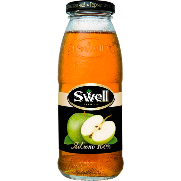 Яблочный сок Swell / Свелл 0.25 литра, 8 шт. в уп.