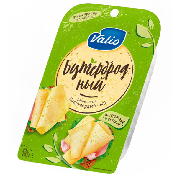Сыр Valio Бутербродный нарезка 45% БЗМЖ 120 гр