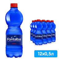 Вода минеральная Fontalba / Фонтальба 0.5 литра, газ, пэт, 12 шт. в уп.