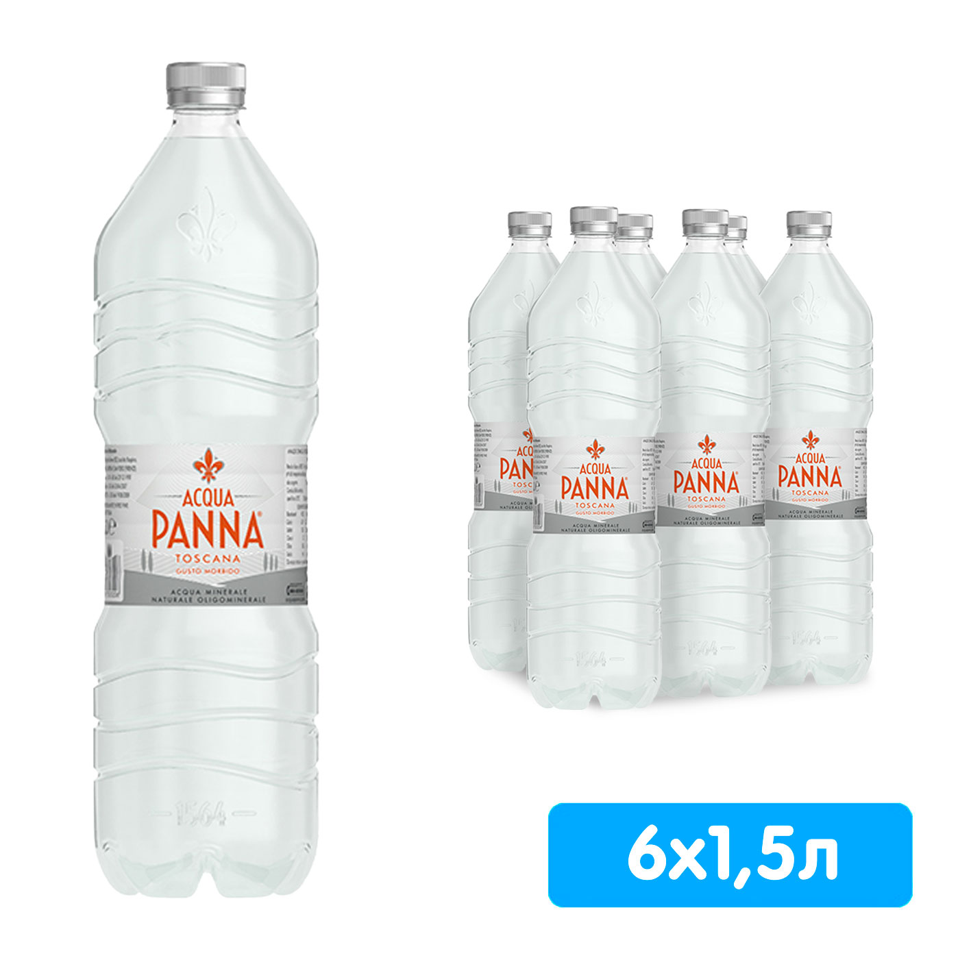 Вода Acqua Panna 1.5 литра, без газа, пэт, 6 шт. в уп