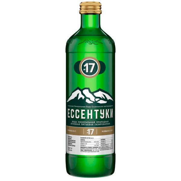 Вода Ессентуки №17 Тэсти лечебная 0.45 литра, газ, стекло, 20 шт. в уп.