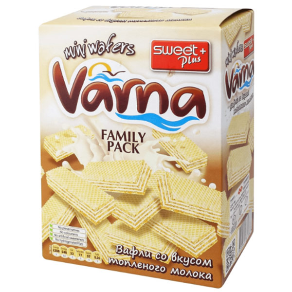Вафли Sweet Plus Varna Мини с кремом со вкусом топленого молока 200 гр