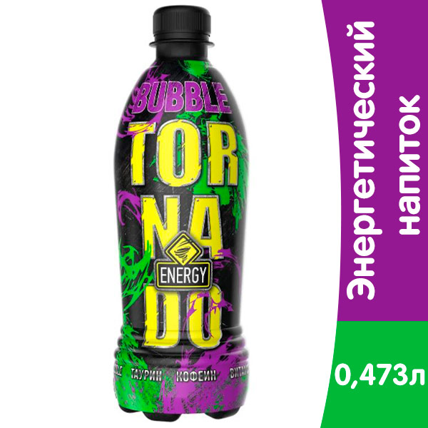 Энергетический напиток Tornado Energy Bubble пэт, 0,473 литра, 12 шт. в уп.