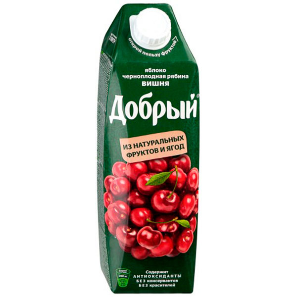 Сок Добрый вишня-черноплодная рябина-яблоко 1 литр