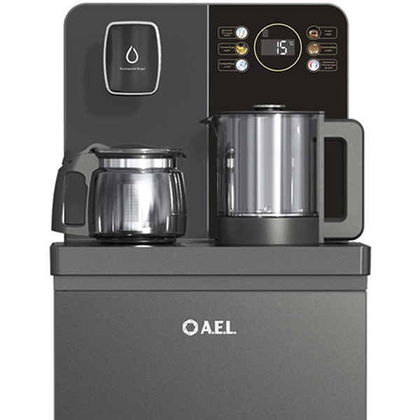 Кулер с чайным столиком Тиабар AEL LD-AEL-TB83a темно-серый (шкафчик 3 литра)