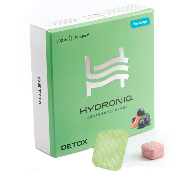 Смесь таблетированная обогащенная для воды Hydroniq Detox вкус Черная смородина 15 таб. 30 гр