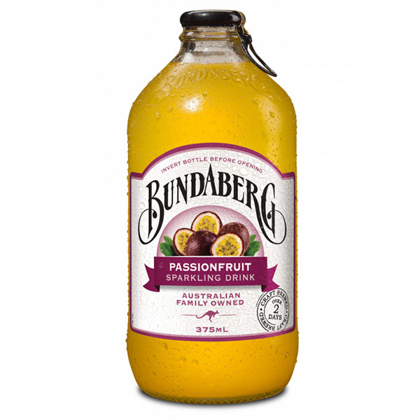 Лимонад Bundaberg Passionfruit маракуйя 0.375 литра, газ, стекло, 12 шт. в уп.