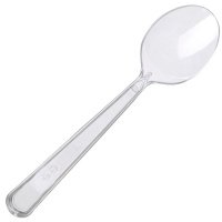 Ложки одноразовые столовые Премиум пластиковые прозрачные 18 см 50 шт. в уп. 