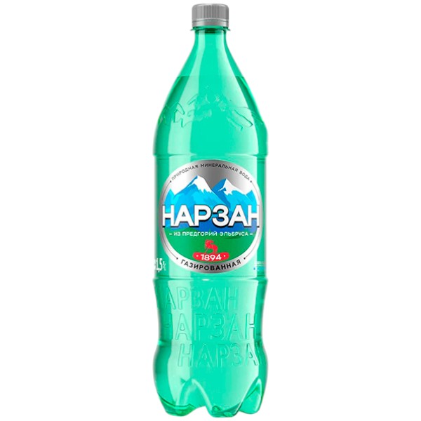 Вода Нарзан 1.5 литра, газ, пэт, 6 шт. в уп.