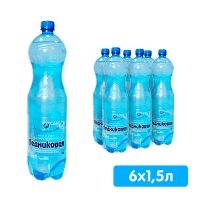 Вода Ледниковая минеральная 1.5 литра, газ, пэт, 6 шт. в уп.