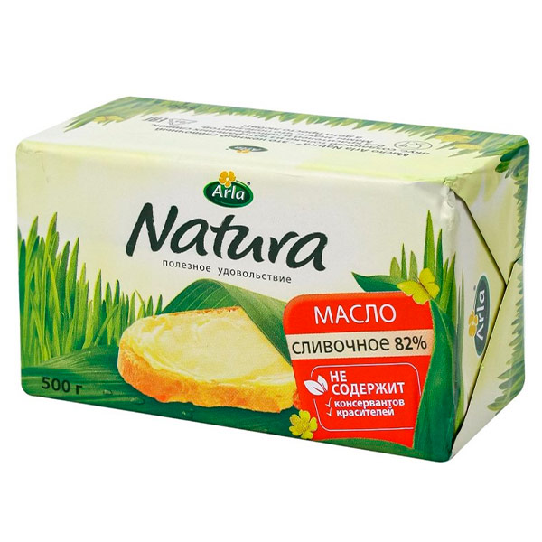 Масло Arla Natura сливочное 82% 500 гр