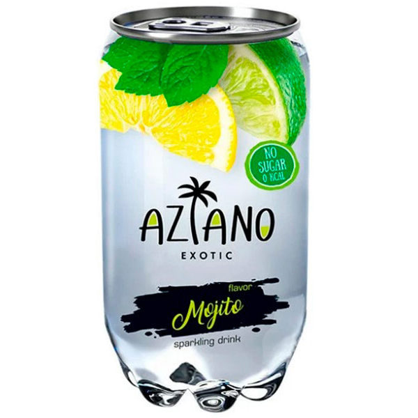 Напиток Aziano со вкусом Мохито 0.35 литра, слабогазированный, пэт, 12 шт. в уп.