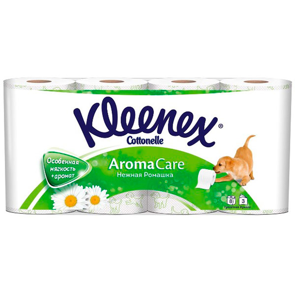 Туалетная бумага Kleenex Cottonelle Aroma Care 3 слоя (8шт)