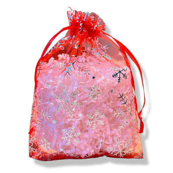 Мешочек подарочный Красный органза 12х17 см, 15 шт. в уп