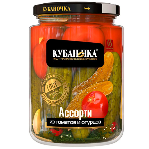 Ассорти Кубаночка из томатов и огурцов 720 гр