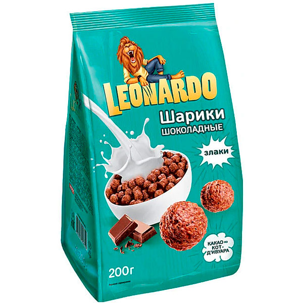 Завтрак готовый Leonardo Шоколадные шарики 200 гр