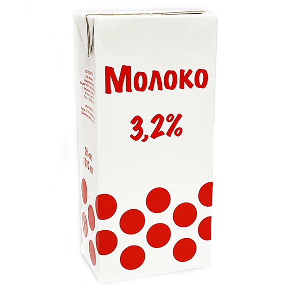 Молоко Горошек ультрапастеризованное 3,2% БЗМЖ 1 литр 12 шт. в уп.