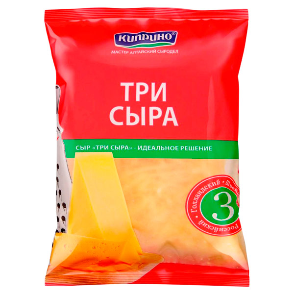 Сыр Киприно Три сыра тёртый 45% БЗМЖ 200 гр
