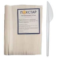 Ножи одноразовые Пакстар пластиковые белые 16,5 см 100 шт. в уп.