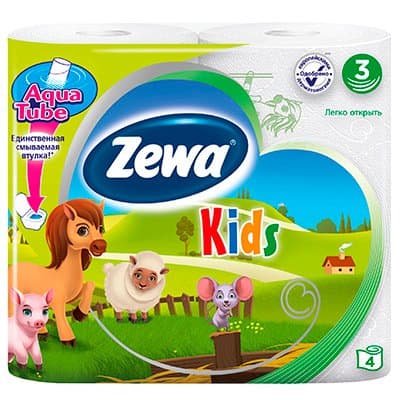 Туалетная бумага Zewa Deluxe детская 3 слоя (4 шт)