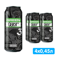 Напиток Грин Шот 3 / Green Shot 3 0.45 литра, газ, ж/б, 4 шт. в уп.