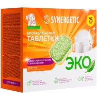 Таблетки для посудомоечных машин Synergetic бесфосфатные 25 таб