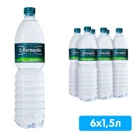 Вода San Bernardo 1.5 литра, без газа, пэт, 6 шт. в уп.