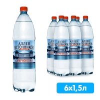 Вода Смирновская Аллея Источников Аква-Вайт 1.5 литра, газ, пэт, 6 шт. в уп.