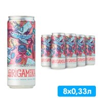 Лимонад Origamika Стюардесса (чёрная смородина, малина, гранат, лаванда), 0.33 литра, газ, ж/б, 8 шт. в уп.