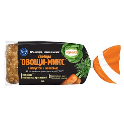 Хлебцы Fazer Овощи-микс с капустой и морковью 240 гр