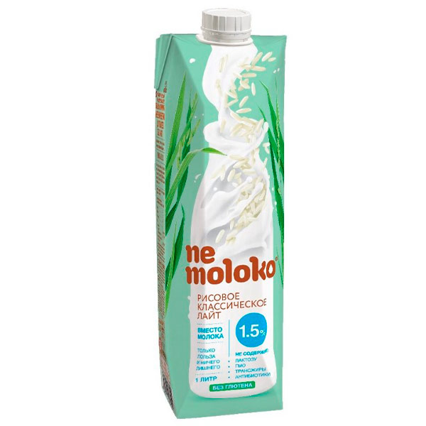 Напиток NeMoloko рисовый классический лайт 1,5% 1 литр