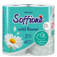 Туалетная бумага Soffione Decoro Ромашка 2х-слойная (4 шт)