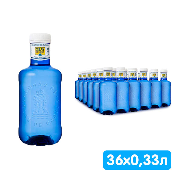 Вода Solan de Cabras 0,33 литра, без газа, пэт, 36 шт. в уп.