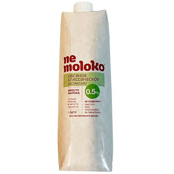 Напиток NeMoloko овсяный Экстра лайт 0,5% 1 литр - фото 1