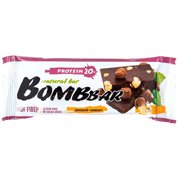 Батончик Bombbar Шоколад Фундук 60 гр