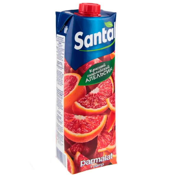 Напиток сокосодержащий Santal Красный сицилийский апельсин 1 литр