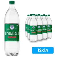 Вода Крымская минеральная лечебно-столовая 1 литр, газ, пэт, 12 шт. в уп.