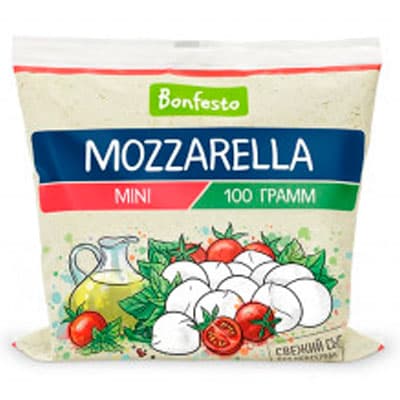 Сыр моцарелла Bonfesto мини в рассоле 100 гр