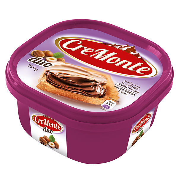 Паста молочно-ореховая с добавлением какао CreMonte 250 гр - фото 1